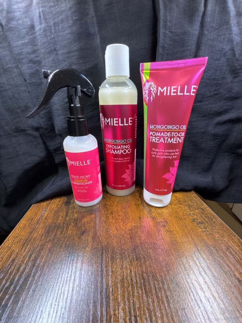 Mielle Lot of 3: Mongongo Oil Shampoo, Pomade-to-Oil Treatment, and White Peony